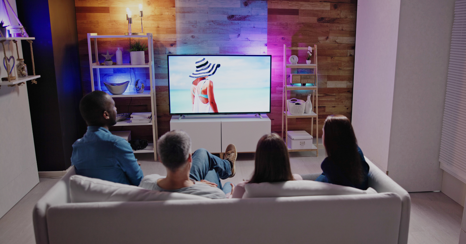 Home fiber internet and cable TV illustration